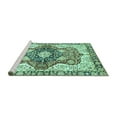 thumbnail image 2 of Ahgly Company Machine Washable Indoor Rectangle Abstract Turquoise Blue Modern Area Rugs, 5' x 8', 2 of 4