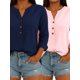 thumbnail image 1 of QUTETN 2/3pcs Ladies Elegant Linen Blend Short Sleeve V-Neck Shirt Four Seasons Can Wear, 1 of 4
