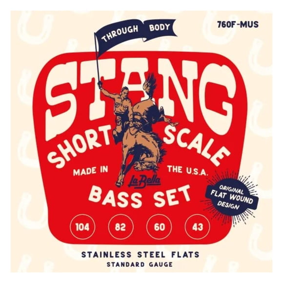 LaBella 760F-MUS Stainless Steel Flat Wound Bass Strings, Custom