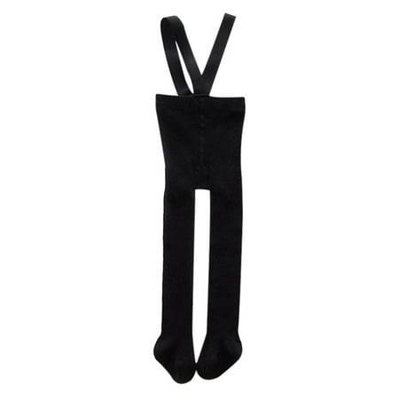 

Baby Girls High Waist Tights Overall Toddler Cotton Footed Solid Leggings to Protect Belly for Fall winter S Black
