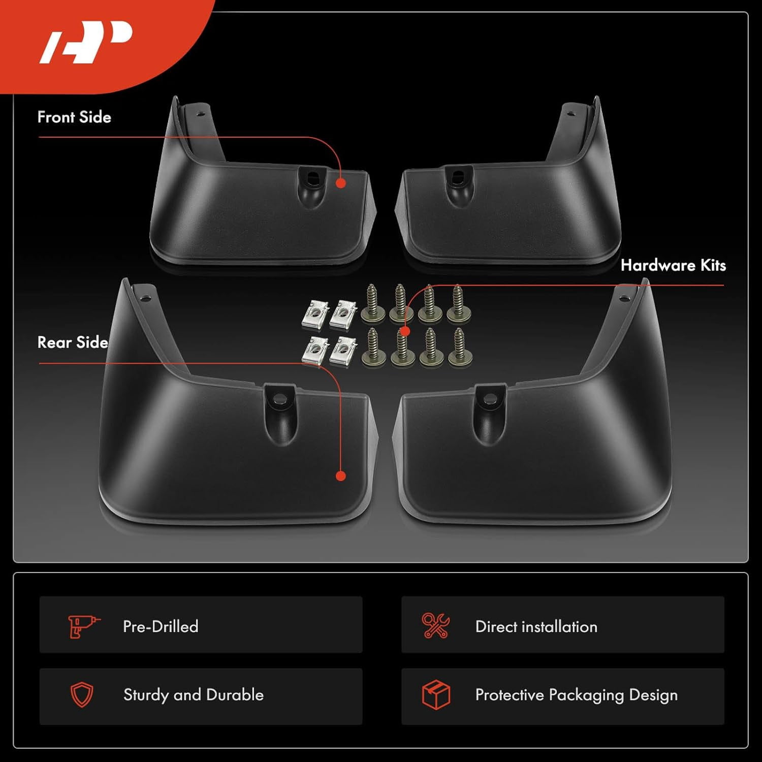 A-Premium Splash Guards Mud Flaps Mudguards Compatible with Hyundai Palisade 2020-2021 Sport Utility Front and Rear Side 4-PC Set