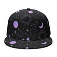 thumbnail image 2 of Astrology Sun Moon Snapback Hat - Gothic Flat Brim Adjustable Cap with Mystical Star Print for Streetwear, 2 of 5