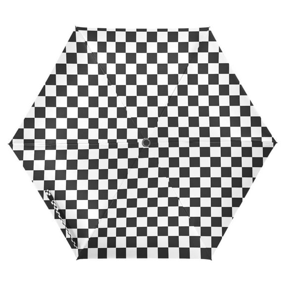 ALAZA Buffalo Checkered UPF 50  Compact Folding Umbrella for Rain Travel Umbrella Packable
