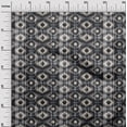thumbnail image 3 of oneOone Cotton Jersey Gray Fabric Ikat Fabric For Sewing Printed Craft Fabric By The Yard 58 Inch Wide, 3 of 4