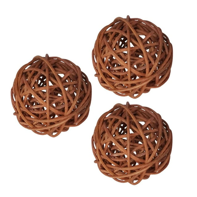 3 Piezas de de Mimbre de Ratán Decorativos para Suministros de , Adornos para , 8 CM