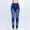 Dark Blue, variant on Babysbule Women High Waist Casual Long Pants Fashion Women's Stripe Print Imitation Denim Leggings Elastic Slim Hip Ninth Pants