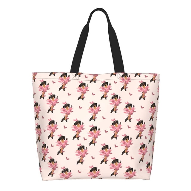 Easygdp Dachshund Dog Heart Bolsas Tote para Mujer, Bolsos de Hombro para Viaje, Bolsos de Mano de Gran Capacidad para Compras y Trabajo
