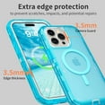 thumbnail image 4 of For iPhone 14 Pro & iPhone 13 Pro Transparent Phone Case Compatible with MagSafe, Triple Layer Magnetic Charging Case,Heavy Duty Shockproof and Drop-Proof Phone Case，Crystal Blue, 4 of 6