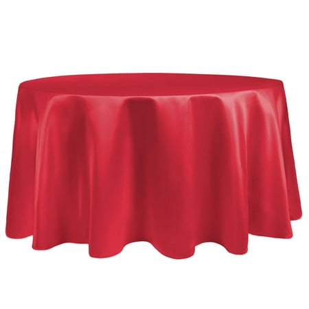 

Ultimate Textile (2 Pack) Satin 132-Inch Round Tablecloth - for Wedding Special Event or Banquet use Watermelon Pink
