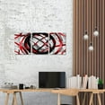 thumbnail image 4 of Abstract Canvas Wall Art Black and Red Painting Decor Modern Line Art Work Framed for Bedroom Bathroom Decorations (Red), 4 of 6
