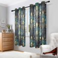 thumbnail image 2 of Yayeee Window Curtains Light Filtering 63"x52" Grommet Panel Pair Home Living Room Decor, Gold Peacock Pattern, 2 of 7
