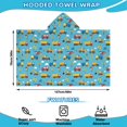 thumbnail image 2 of Cartoon Construction Vehicles Helicopters Hooded Bath Towel，50"x30" for Ages 3 To 12 Kids, Quick Dry Lightweight Soft Microfiber Hood Beach Towel Cover Up for Kids, 2 of 7