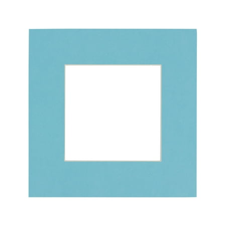 

Aqua Blue Acid Free 12x12 Picture Frame Mats with White Core Bevel Cut for 8x8 Pictures - Fits