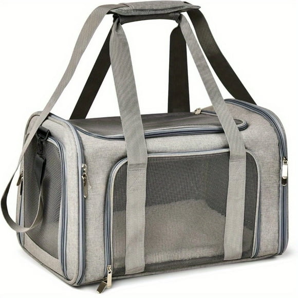 Transportadora Grande de Lados Suaves Cat y para Mascotas - Transportadora de Viaje Plegable E Impermeable - para Gatos y Cachorros de hasta 25 Lb - Adecuada para Viajes y Visitas Al Veterinario - Re