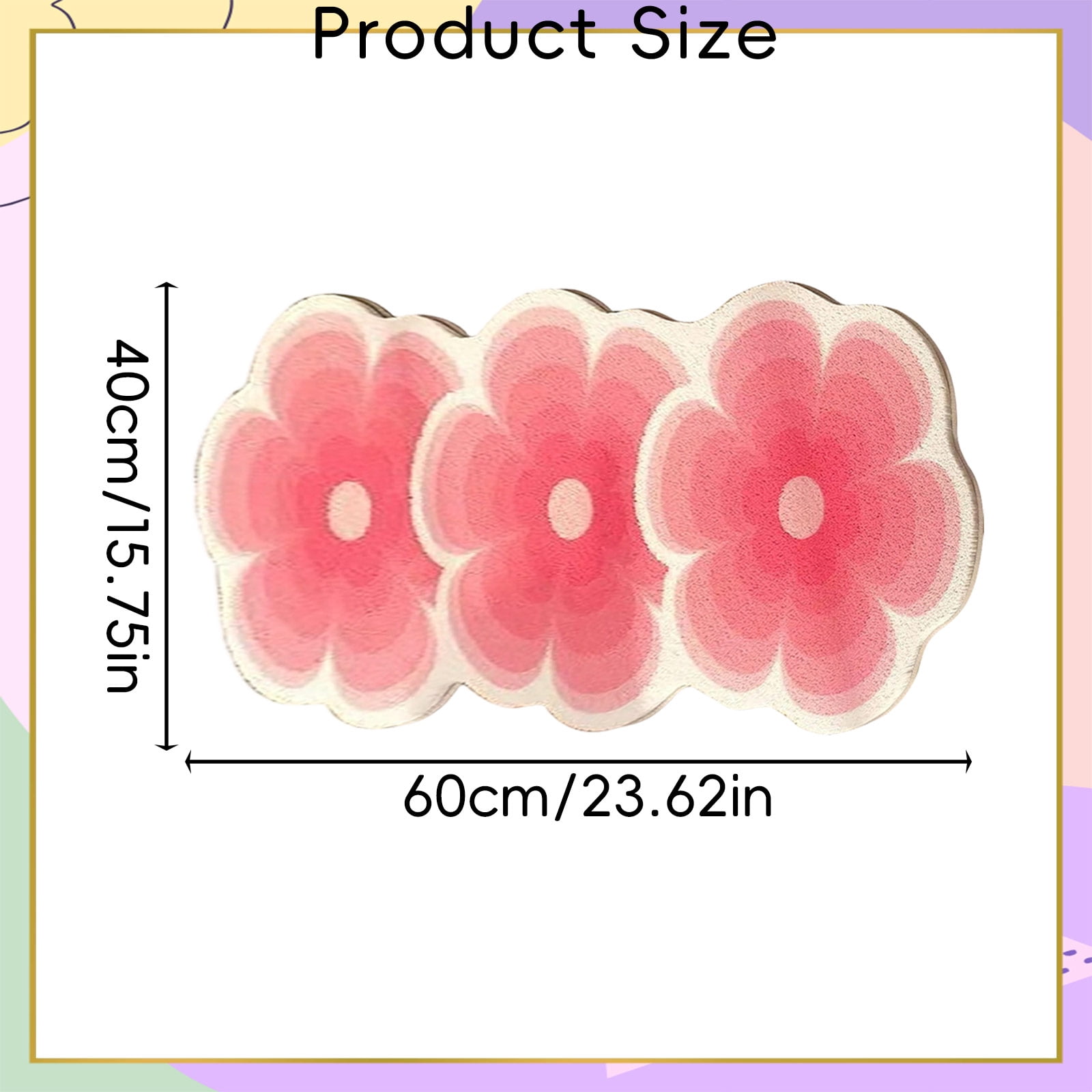 Flower Pattern Non Slip Washable Rugs Floor Mat Entryway Rug Non Slip Kitchen Floor Mats With Rubber Backing For Entrance Bedroom Bathroom Indoor Door Carpet For Home Light Pink