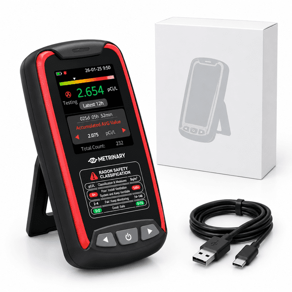 Radon Testing Monitor, High-Precision Home Radon Detector with 12 Hour Initial Results