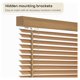 thumbnail image 3 of Persiana mini inalámbrica con filtro de luz - 78 cm de ancho, 183 cm de largo, lamas de 2,5 cm - Tono madera - Persianas horizontales inalámbricas GII Morningstar para interiores de Achim Home Decor, 3 of 6