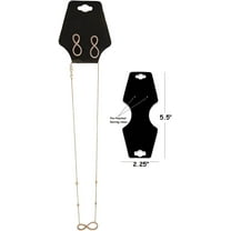 N'ice Packaging 200-Pcs Large Black 5.5" x 2.25" Necklace/Earring Jewelry Display Cards, New Retail Self-Adhesive Necklace/Earring Foldovers