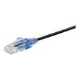 thumbnail image 3 of Monoprice SlimRun - Patch cable - RJ-45 (M) to RJ-45 (M) - 1 ft - 0.1 in - UTP - CAT 6a - booted, snagless, stranded - black (pack of 10), 3 of 5