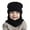 Black, variant on Cozy Winter Hooded Scarf Hat for Children Boys Girls Soft Knit Cold Weather