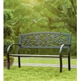 thumbnail image 2 of Plow & Hearth Hummingbird Metal Garden Bench, in Black, 2 of 2