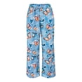 thumbnail image 4 of Blue Women's Casual Pants, Womens Daily Elastic Waist Pockets Straight Printed Color Casual Pants Loose Long Trousers,Women's Casual Pants L, 4 of 9