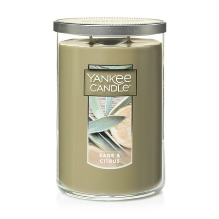 Yankee Candle Cotton Home Fragrance - Yankee Candle Sage & Citrus - Large 2-Wick Tumbler Candle