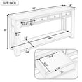 thumbnail image 3 of Rustic Chic Console Table with Storage, Sofa Table Entryway Hallway, 63 Inch, Gray Wash, 3 of 10
