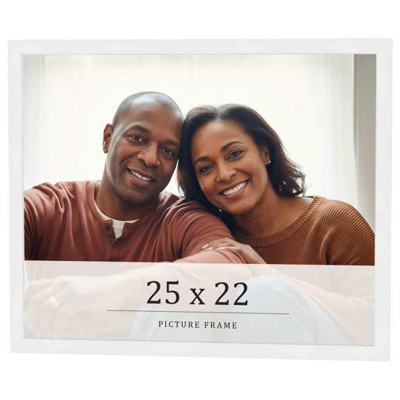25x22 Frame White Real Wood Picture Frame Width 0.75 inches | Interior Frame Depth 0.5 inches |
