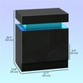 thumbnail image 3 of HOMCOM Ensemble de 2 Tables de Nuit, Table d'Appoint avec Lumières DEL, Noir, 3 of 10