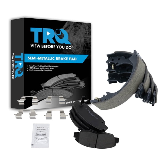 TRQ Front and Rear Brake Pad Set Semi Metallic Hardware Fits 1990-2002 Honda Accord