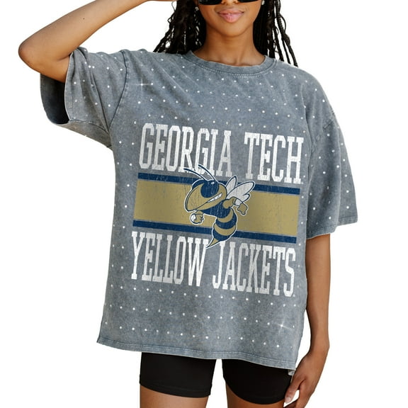 Women's Gameday Couture Gray Georgia Tech Yellow Jackets On the Ball Oversized T-Shirt