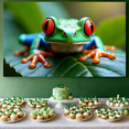 thumbnail image 5 of Vivid Colorful Frog Themed Background Banner for Party Decorations Photography Props Jungle Themed Events and Animal Lovers Gatherings, 5 of 7
