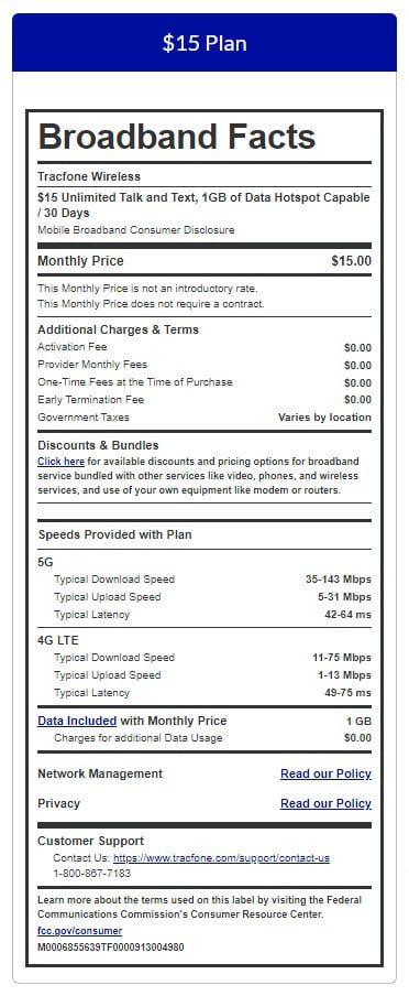 Tracfone $15 Smartphone Unlimited Talk & Text 30-Day Prepaid Plan (1 GB at high speed) e-PIN Top Up (Email Delivery)