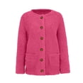 thumbnail image 6 of Womens Sherpa Cardigan Sweaters Teddy Soft Cozy Long Sleeve Button Down Fleece Jacket With Pockets Fall Winter, 6 of 6
