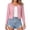 Pink, variant on Women Ribbed Knit Cropped Cardigan, Round Neck Long Sleeve Button Front Lightweight Layering Sun Protection Shrug