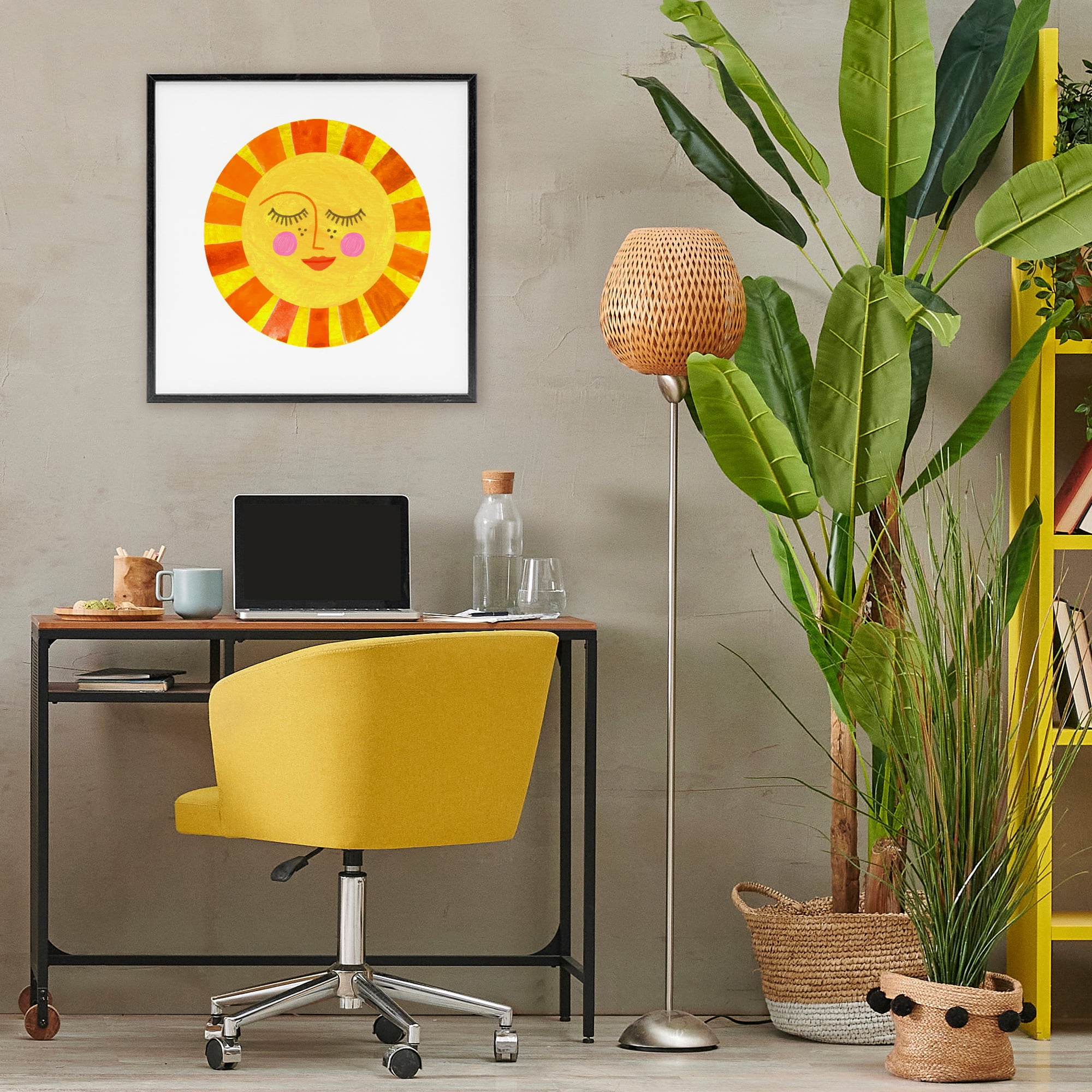 Stupell Industries Simple Warm Sunshine Black Framed Giclee Art, design by Katherine Herrell Studio