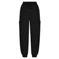 thumbnail image 5 of Maqroz Cargo Pants Women Baggy Plus Size Elastic High Waist Pants Cuffed Ankles Loose Quick Dry Lightweight Hiking Trousers Y2K Streetwear with Multi Pockets 2026 Black S, 5 of 7