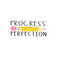 thumbnail image 2 of Women's Casual Graphic Tee - "Progress Perfection" Pencil Design, Soft Polyester Blend Round Neck Short Sleeve T-Shirt, Comfortable Summer Top for Casual Attire, Casual Summer Top | Graphic Tshirt |, 2 of 6