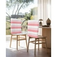 thumbnail image 3 of nqOlkjepod Pink White Striped Chair Covers Set of 8, Decorative Chair Back Cover, Farmhouse Stripes Dining Room Chair Slipcovers Removable Chair Protectors Covers for Party Banquet, 3 of 7