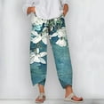 thumbnail image 6 of CLOOCL Retro Pants Women Magnolia Flower Print Loose Casual Pockets Trousers Oversized, 6 of 6