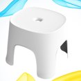 thumbnail image 3 of Taburete de plástico multiusos, antideslizante, bajo, para usar zapatos, para baño, pequeño, para el hogar (blanco), 3 of 7