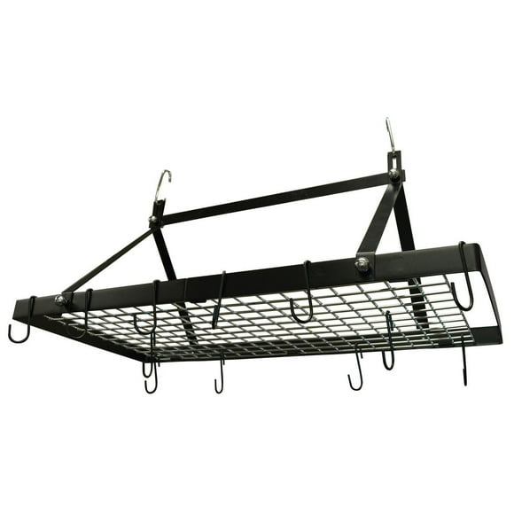 Gamme Kleen CW6013 Porte-casseroles suspendu rectangulaire émaillé noir
