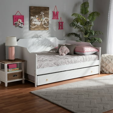 Baxton Studio Alya Traditional Engineered Wood Daybed, Full, White