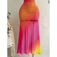thumbnail image 6 of Pink Gradient Halter Deep V-Neck Maxi Dress With Ornamental Belt And Floral Accent For Beach Resort Summer, 6 of 8