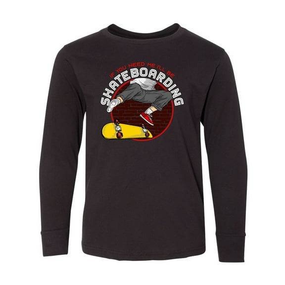 Inktastic Skateboarding Gift for Skater Long Sleeve Youth T-Shirt