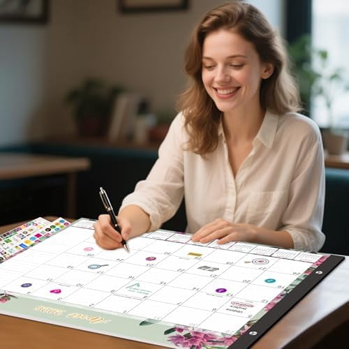 Quivanta Desk Calendar 2026-2027 - 18 Month Large Desk Calendar 2026, Use January 2026 to June 2027, 22" x 17" Desktop Pad Calendar, Office Supplies Perfect for Planning and Organizing In Your Ho