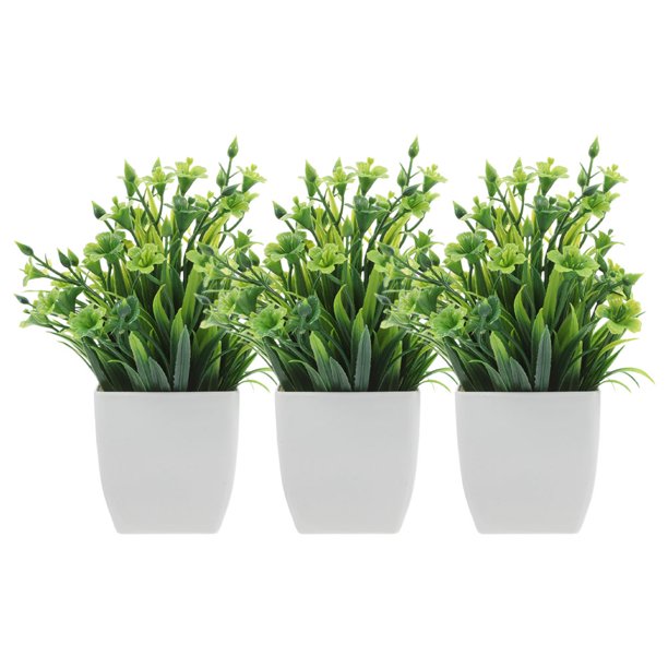FESTFENDS 3Ud Plantas Artificiales Pequeñas Con Maceta Para Decorar Interiores Estilo Rústico Y Oficina