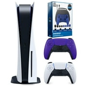 Sony Playstation 5 Disc with Extra Controller and Gamer Starter Pack Bundle - Galactic Purple