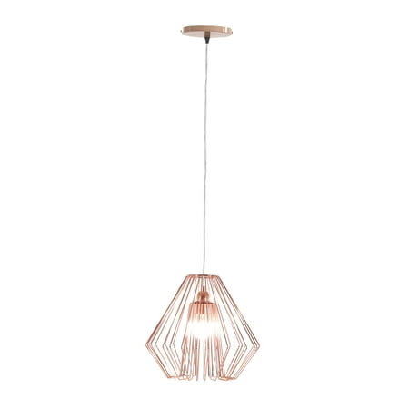 

Decmode Contemporary 12 x 13 inch diamond-shaped iron pendant Bronze
